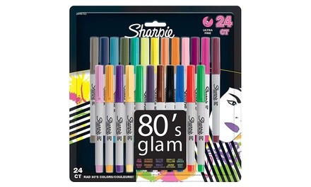 Sharpie Ultra-Fine Point 80s Glam Permanent Marker Set (24-Pack)