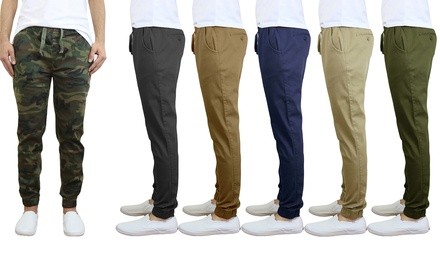 Galaxy By Harvic Men's Cotton Stretch Twill Joggers