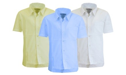 Boy's Uniform Short Sleeve Button-Up (1- or 3-Pack)