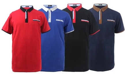 LeeHanTon Men's Short Sleeve Slim-Fit Polo T-Shirt (2-Pack)