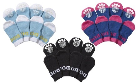 Pet Socks with Rubberized Micro Grips (4-Pack)