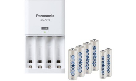 Panasonic Eneloop Battery Charger with USB Port (4AA and 2AAA Rechargeable Batteries)