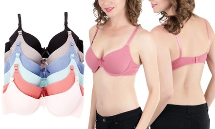 Cotton Heather Full Cup Bras (6-Pack)