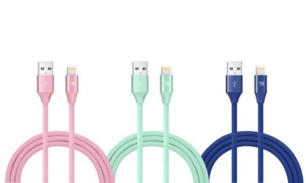 LAX Gadgets 10' Nylon Mesh Lightning to USB Cable for Apple Devices