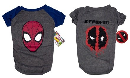 Marvel Comics Spiderman or Deadpool Tee for Dogs