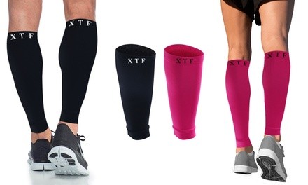 XTF Unisex Copper Infused Compression Calf Sleeve (1- or 2-Pairs)