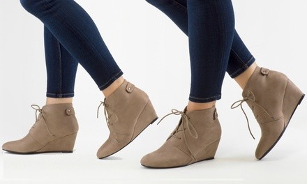 Sociology Angie Women's Lace-Up Cover Wedges | Groupon Exclusive