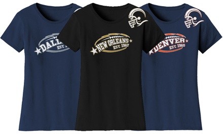 Women's All-Star Football T-Shirts. Plus Sizes Available.