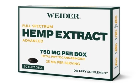 Hemp Extract 750MG Full-Spectrum CBD Dietary Supplement (30-Count) from Weider Global Nutrition