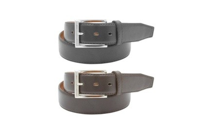 Barbados Men's Genuine Leather Dress Belts (2-Pack)