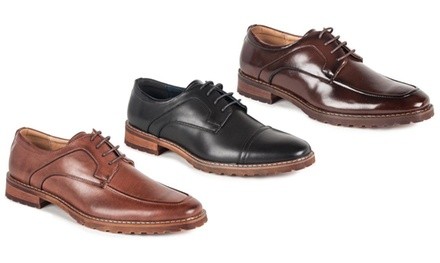 Signature Black Label Men's Comfortable Derby Shoes. Available in Sizes up to 15.