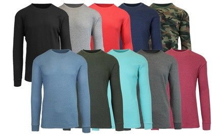 Galaxy By Harvic Men's Waffle-Knit Thermal Shirts (2-Pack; S-5XL)