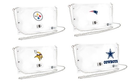 Little Earth NFL Clear Stadium-Approved Envelope Clutch Purse