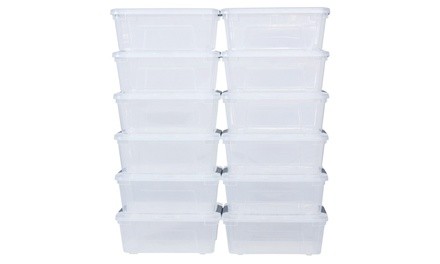 12 Pack 156Quart 144Liter Latch Stack Storage Box Tubs Bins Latches