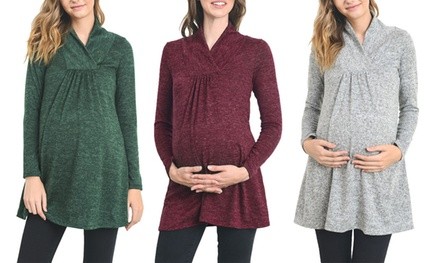 Hello Miz Maternity Shawl-Collar Sweater