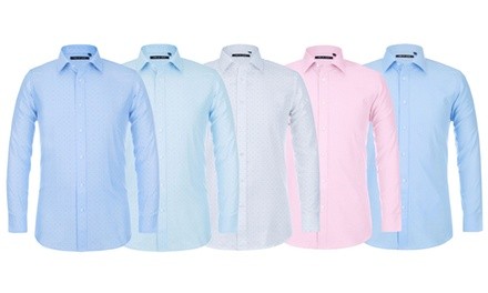 Verno Men's Classic-Fit Printed Cotton Dress Shirt