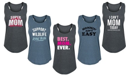 Women's Super Mom and Best Mom Ever Tanks. Plus Sizes Available.