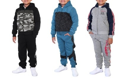 Boy's Sherpa-Lined Hoodie and Fleece Jogger Pants Set