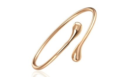 Teardrop Gold Plated Open Bracelet by Maze Exclusive 