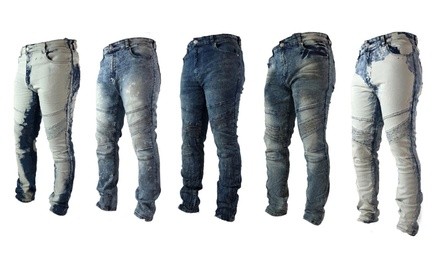 Lion Dynasty Men's Fashion Moto Denim Jeans (32–42)