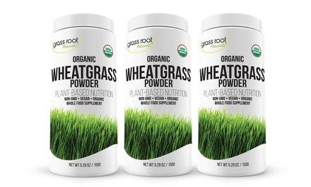 Grass Root Naturals Organic Wheatgrass Powder Supplement (1-, 3-, 6-, or 9-Pack)