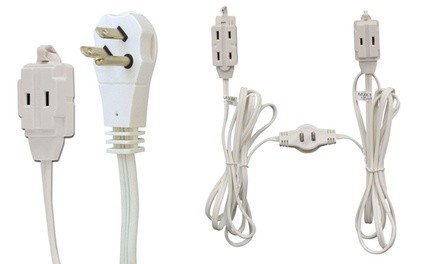 GE 2-Prong Wall Hugger Extension Cord with Flattened Plug (2-Pack)