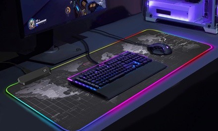 Large Multicolor LED-Lit Gaming and Work Mousepad