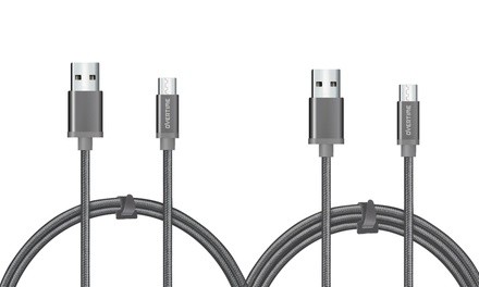 Overtime 6Ft. or 10Ft. Micro-USB Durable Braided Charge and Sync Cable (1-, 3-, or 6-Pack)