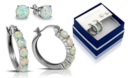 Opal Hoop And Stud Earring Set In A Box By MUIBLU Gems
