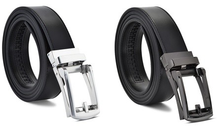 Men's Ratchet Buckle Leather Dress Belt