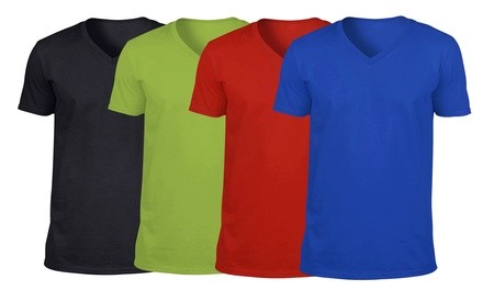 Men's 100% Cotton V-Neck T-Shirt (Sizes S-5XL)