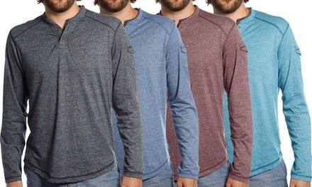 Distortion Men's Long Sleeve Henley (S-5XL)