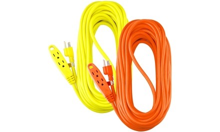 Aurum 40 Feet Heavy Duty Outdoor Extension Cord 3-Outlets (2-Pack)
