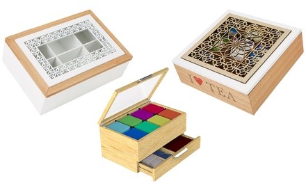 Mind Reader Tea Storage Chest Box