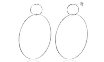 Nina & Grace Interlocking Hoop Beaded Design Earrings