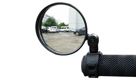  Universal Mini Rotating Rearview Handlebar Glass Mirrors (2-Pack)