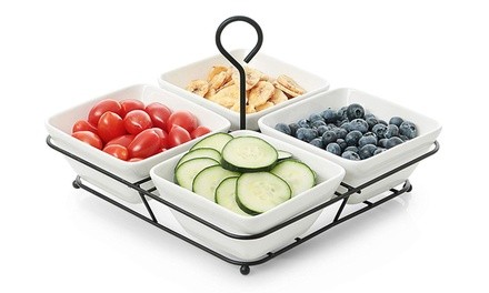 Serving Bowls with Rack Holder (5-Piece)