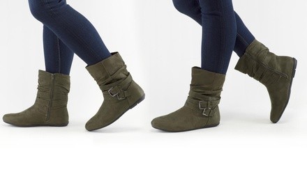 Olive Street Aneesa Buckle Slouch Bootie | Groupon Exclusive