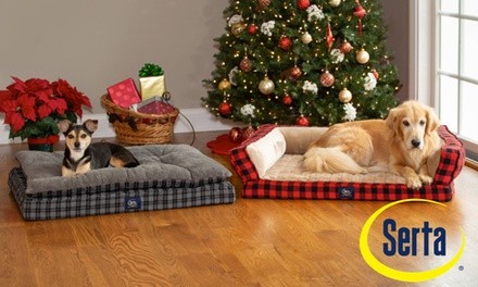 Serta Orthopedic Plaid Pet and Dog Bed