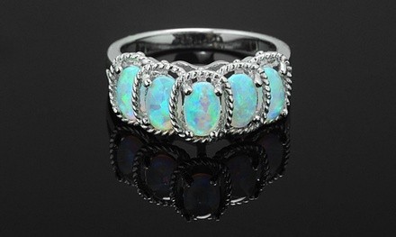 Gemma Luna 5.00 CTTW Genuine Opal Ring in Sterling Silver