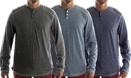 Distortion Men's Long Sleeve Contrast Henley (S-5XL)