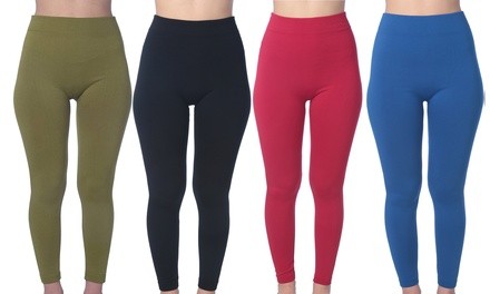 Women's Fleece High-Waist Leggings (2-Pack). Plus Sizes Available. 