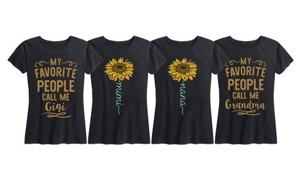 Instant Message: Grandma Gigi Sunflower Women's Tee. Plus Sizes Available.