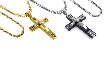 Stainless Steel Cross with 3 Interchangeable 24