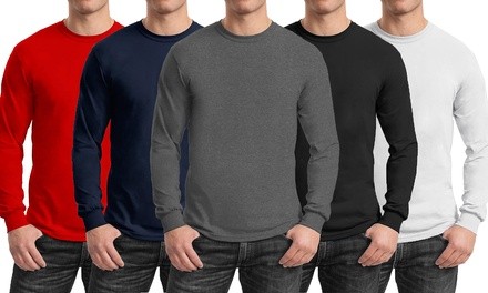 2-Pack Galaxy by Harvic Men's Egyptian Cotton Blend Long Sleeve Tee (S-2XL)