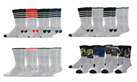 Men's Teehee Eco-Friendly Cushioned Cotton Thick Thermal Boot Socks (4 Pairs)