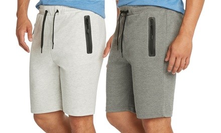 2-Pack Men's Lightweight Athletic Shorts with Sealed Zipper Pockets (S-2XL)