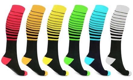 Unisex Striped Compression Socks Collection (6-Pack)