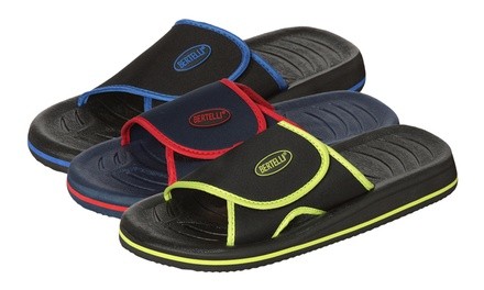 Bertelli Men's Lightweight Slip-On Slide Sandals with Adjustable Strap