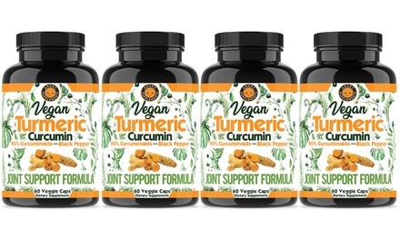 Angry Supplements Vegan Turmeric Curcumin Joint Support Formula, Veggie Capsules